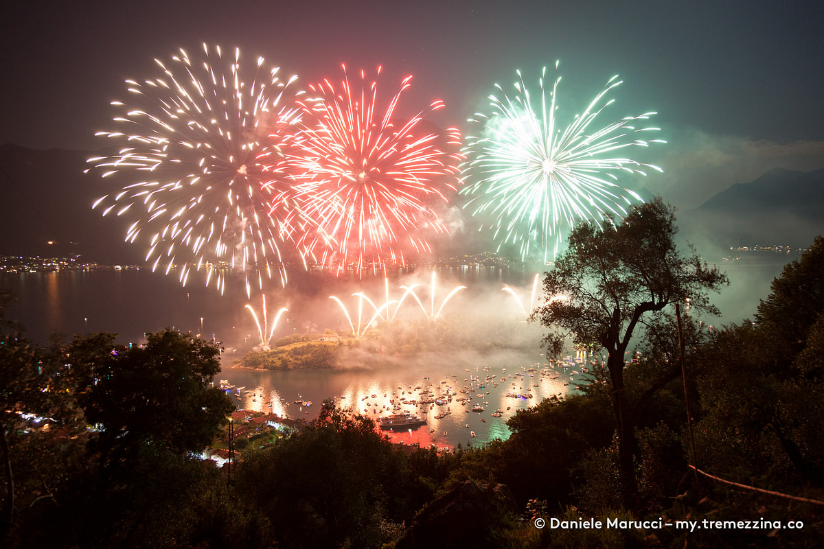 Festival of San Giovanni 2023 Fireworks from Isola Comacina